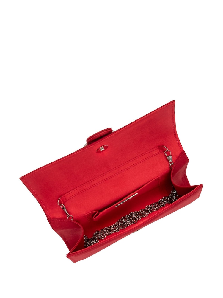 Ravel Red Clutch Bag with Chain - Image 4 of 4