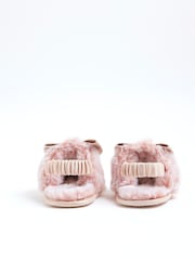 River Island Fur Bow Glam Slippers - Bild 5 von 5