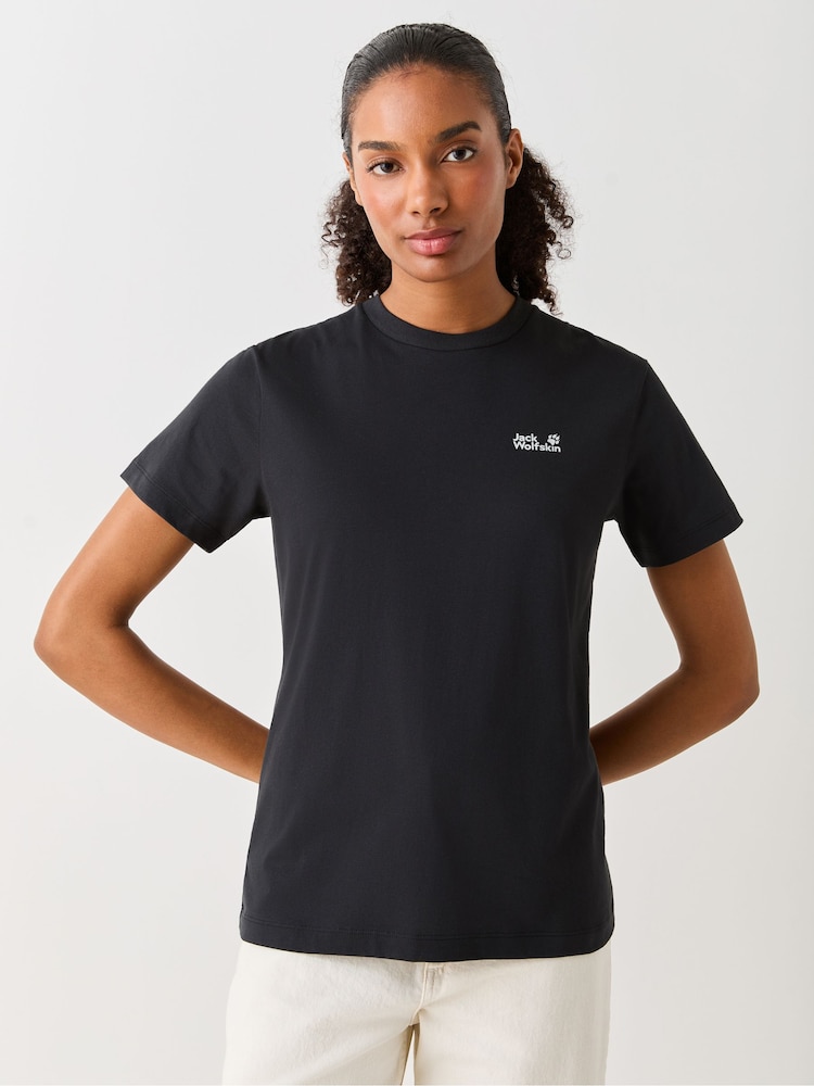 Jack Wolfskin Black Essential T-Shirt - Image 1 of 7