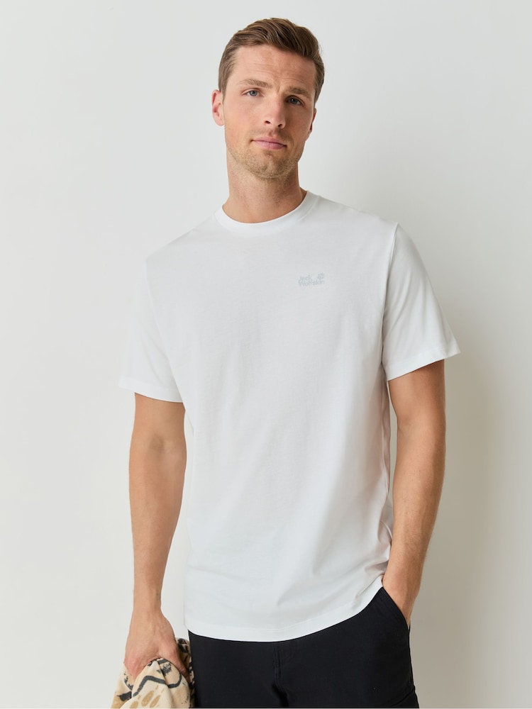 Jack Wolfskin White Essential T-Shirt - Image 1 of 7 Jack Wolfskin White Essential T-Shirt - Image 1 of 7