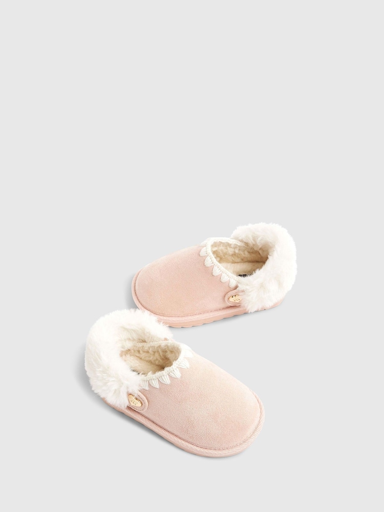 River Island Pink Fur Strap Whipstch Slippers - Image 2 of 5