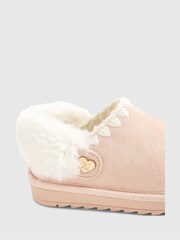 River Island Pink Fur Strap Whipstch Slippers - Image 5 of 5