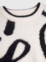 River Island Cream Fluffy Bow Jumper - Image 3 of 4