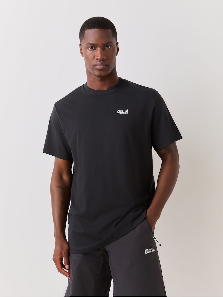 Jack Wolfskin Black Essential T-Shirt - Image 1 of 7