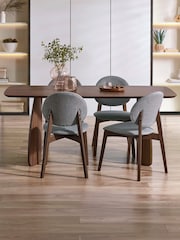 Julian Bowen Walnut Artemis Curved Leg Dining Table - Image 1 of 6
