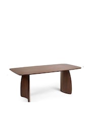 Julian Bowen Walnut Artemis Curved Leg Dining Table - Image 3 of 6