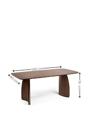 Julian Bowen Walnut Artemis Curved Leg Dining Table - Image 5 of 6