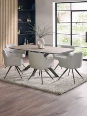 Julian Bowen Taupe and Weathered Oak Noah Rectangular Dining Table - Image 1 of 6