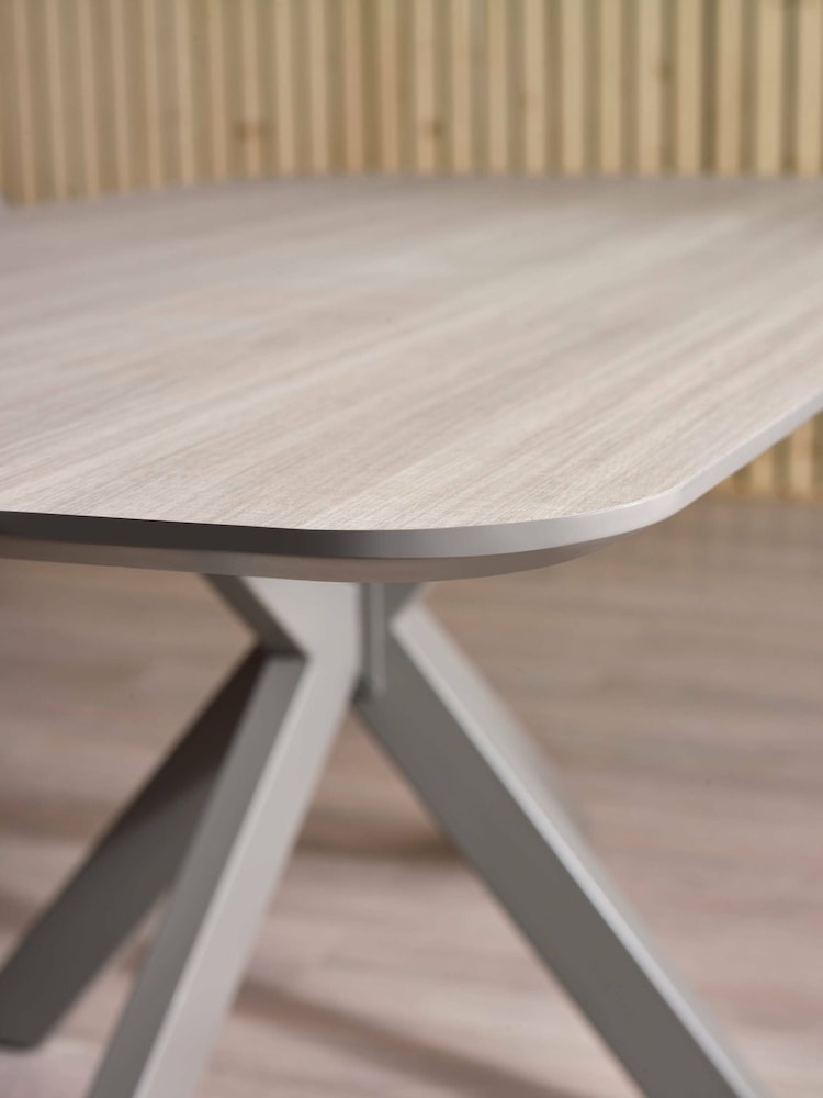 Julian Bowen Taupe and Weathered Oak Noah Rectangular Dining Table - Image 2 of 6