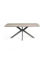 Julian Bowen Taupe and Weathered Oak Noah Rectangular Dining Table - Image 4 of 6