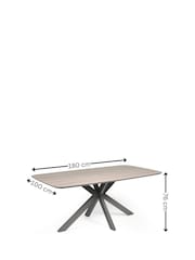 Julian Bowen Taupe and Weathered Oak Noah Rectangular Dining Table - Image 5 of 6