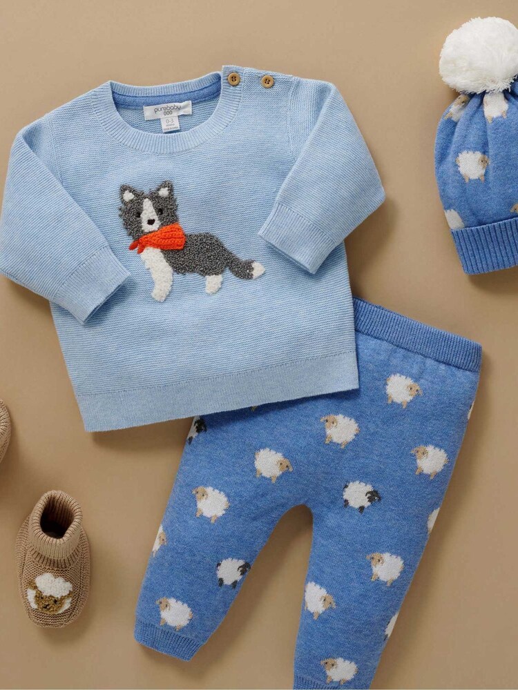 Purebaby Blue Sky On The Farm Leggings - Image 1 of 2