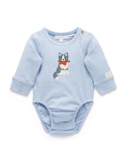 Purebaby Blue Appliqué Bodysuit - Image 1 of 5
