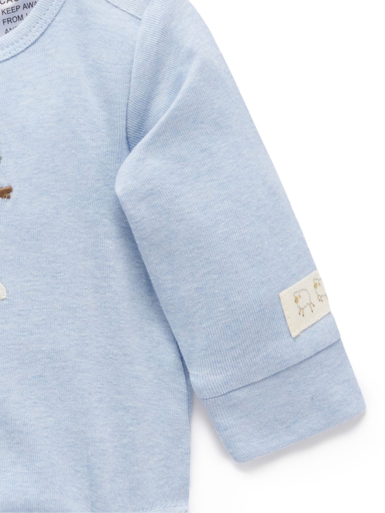 Purebaby Blue Appliqué Bodysuit - Image 2 of 5