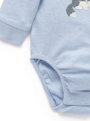 Purebaby Blue Appliqué Bodysuit - Image 3 of 5