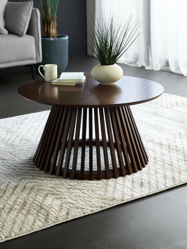 Julian Bowen Dark Oak Ollie Round Coffee Table - Image 1 of 6