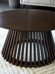 Julian Bowen Dark Oak Ollie Round Coffee Table - Image 3 of 6
