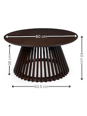 Julian Bowen Dark Oak Ollie Round Coffee Table - Image 6 of 6