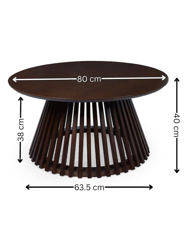 Julian Bowen Dark Oak Ollie Round Coffee Table - Image 6 of 6