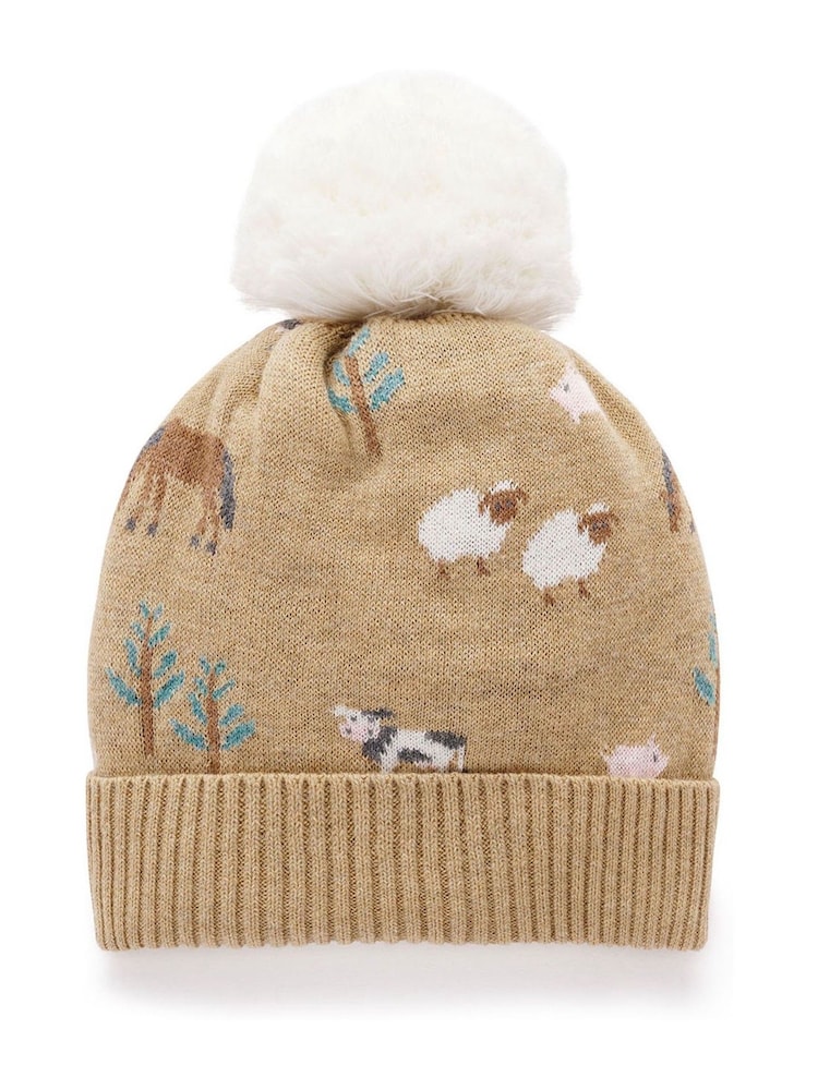 Purebaby Natural On The Farm Beanie - Image 1 of 3