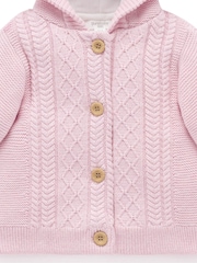 Purebaby Pink Cable Padded Jacket - Image 2 of 4