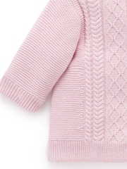 Purebaby Pink Cable Padded Jacket - Image 3 of 4
