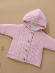 Purebaby Pink Cable Padded Jacket - Image 4 of 4