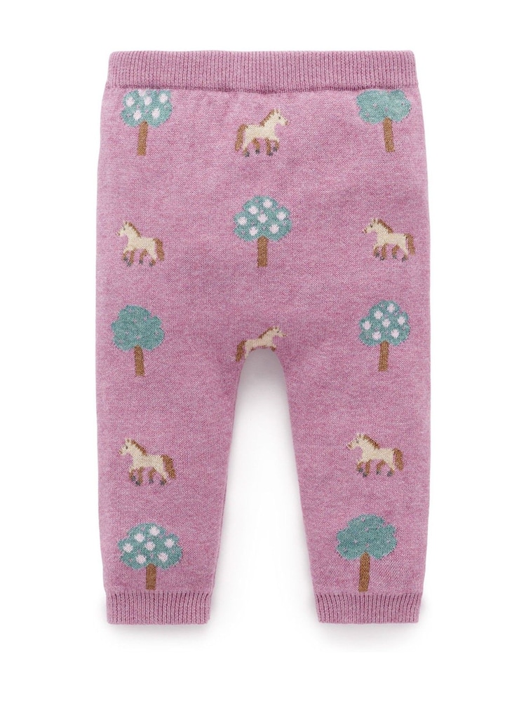 Purebaby Pink On The Farm Leggings - Image 1 of 2 Purebaby Pink On The Farm Leggings - Image 1 of 2
