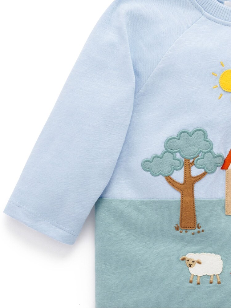 Purebaby Blue Farm Life T-Shirt - Image 6 of 6 Purebaby Blue Farm Life T-Shirt - Image 6 of 6