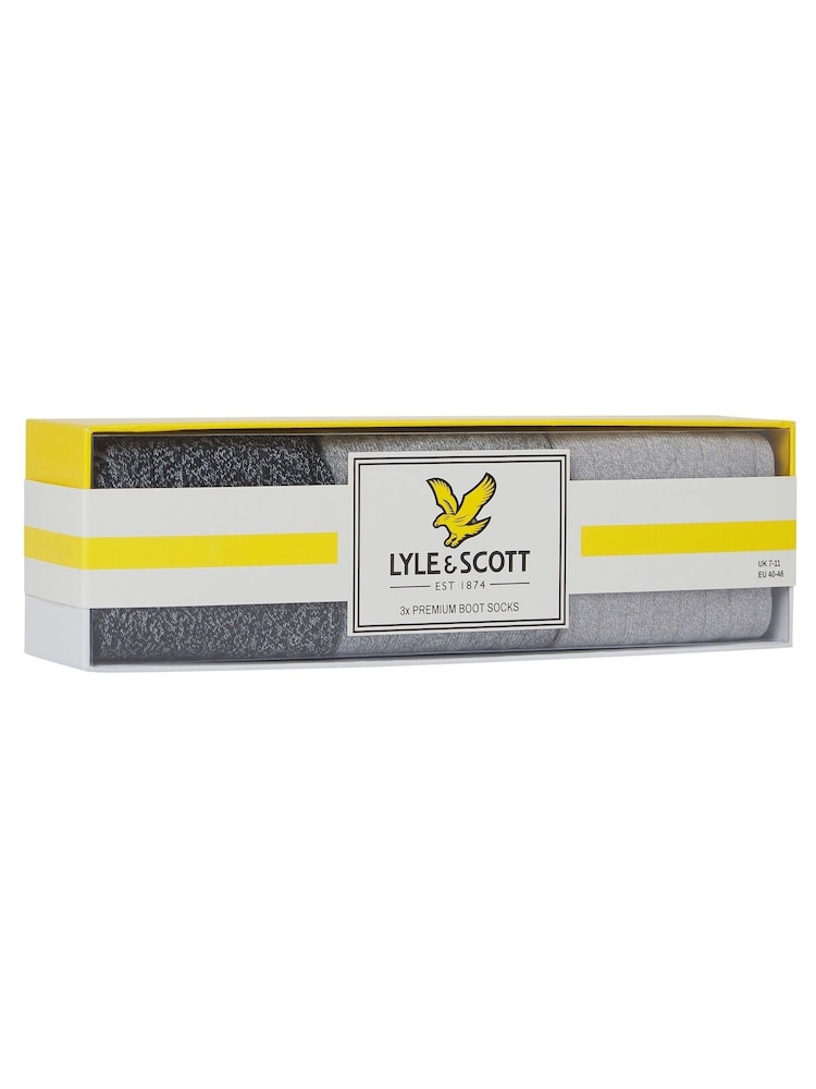 Lyle & Scott Grey Ace Socks Gift Box 3 Pack - Image 5 of 5 Lyle & Scott Grey Ace Socks Gift Box 3 Pack - Image 5 of 5