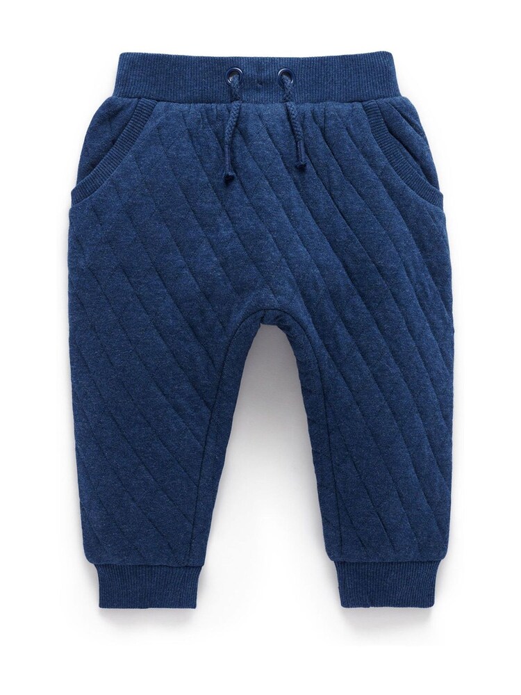 Purebaby Blue Quilted Track Joggers - Image 1 of 4