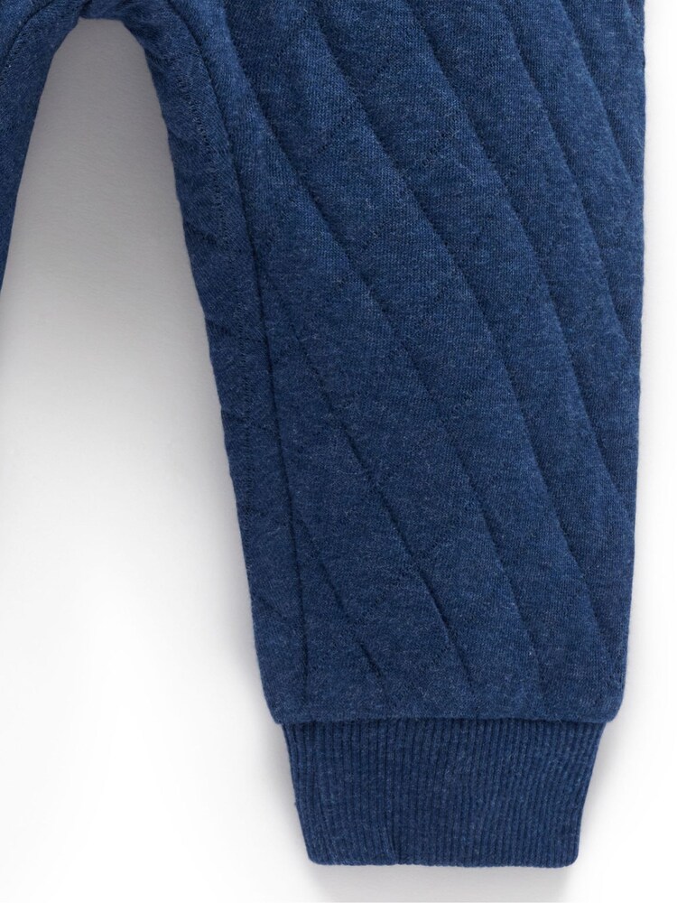 Purebaby Blue Quilted Track Joggers - Image 4 of 4