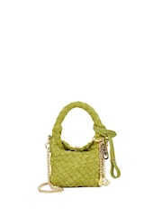Dune London Green Small Deliberate Xs Extra Woven Charm Bag - Image 1 of 4