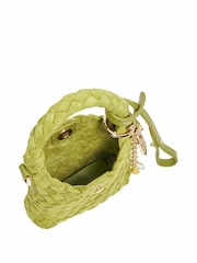 Dune London Green Small Deliberate Xs Extra Woven Charm Bag - Image 2 of 4