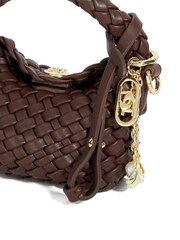 Dune London Brown Small Deliberate Xs Extra Woven Charm Bag - Image 4 of 5