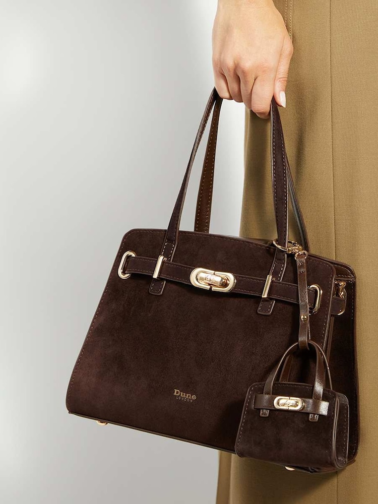 Dune London Brown Micro Define Xs Charm Bag - Image 1 of 5