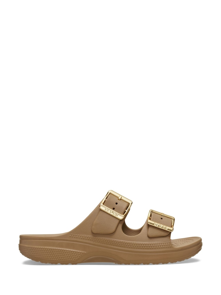 Crocs Brown Saturday Metallic Buckle Sandals Women - Image 1 of 6