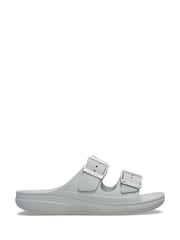 Crocs Grey Saturday Metallic Buckle Sandals Women - Image 1 of 6