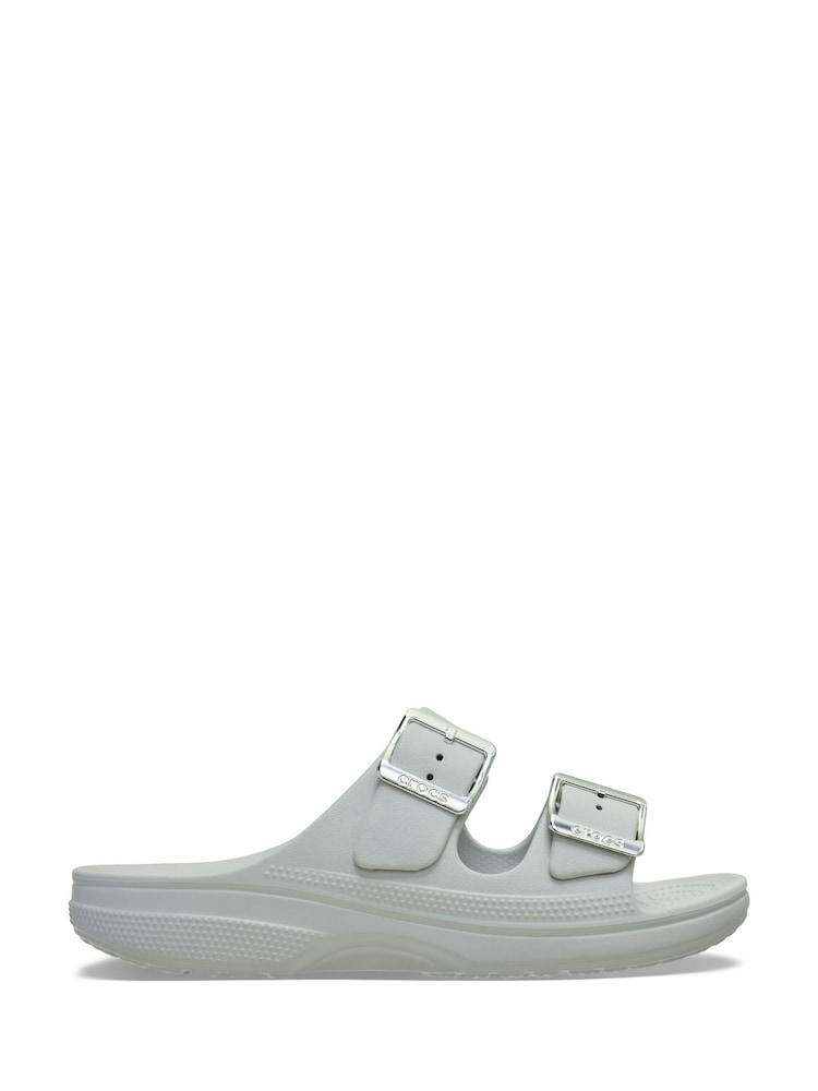 Crocs Grey Saturday Metallic Buckle Sandals Women - Image 1 of 6