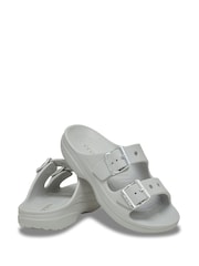 Crocs Grey Saturday Metallic Buckle Sandals Women - Image 3 of 6