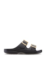 Crocs Black Saturday Metallic Buckle Sandals Women - Image 1 of 6