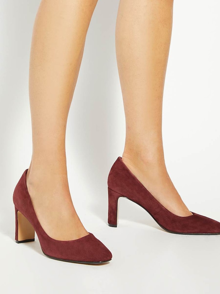 Dune London Red Arriving Comfort Mid Block Heel Shoes - Image 1 of 6