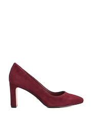 Dune London Red Arriving Comfort Mid Block Heel Shoes - Image 2 of 6