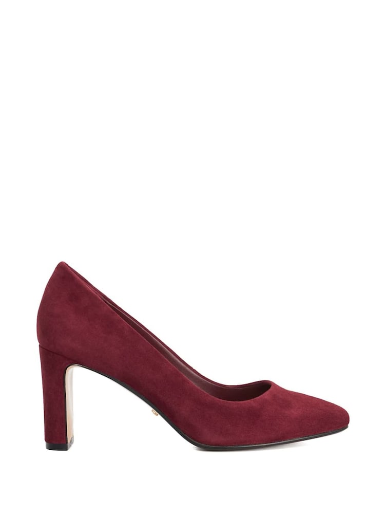 Dune London Red Arriving Comfort Mid Block Heel Shoes - Image 2 of 6