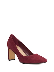 Dune London Red Arriving Comfort Mid Block Heel Shoes - Image 3 of 6