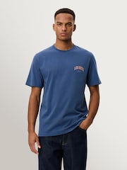 Les Deux Blue Brady Hoop Print T-Shirt - Image 1 of 7