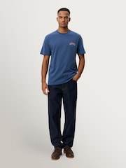 Les Deux Blue Brady Hoop Print T-Shirt - Image 6 of 7