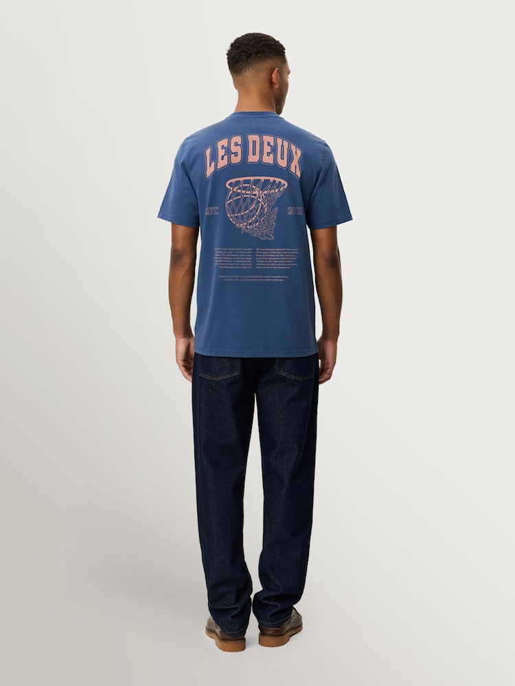 Les Deux Blue Brady Hoop Print T-Shirt - Image 7 of 7