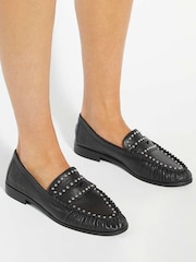 Dune London Black Gazillion Studded Loafers - Image 1 of 6