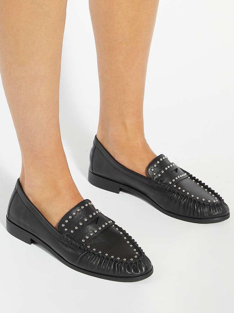 Dune London Black Gazillion Studded Loafers - Image 1 of 6 Dune London Black Gazillion Studded Loafers - Image 1 of 6